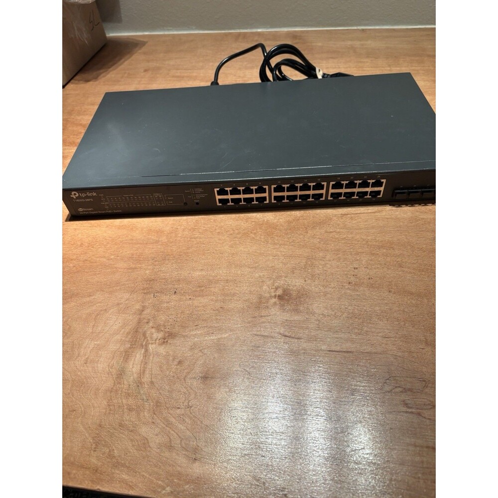TP-Link T1600G-28PS 24-Port PoE+ Gigabit Smart Switch w/ Rack Ears & PWR Cable